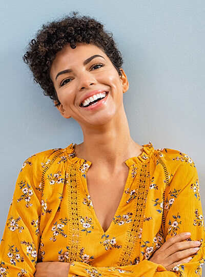 Woman smiling with invisalign