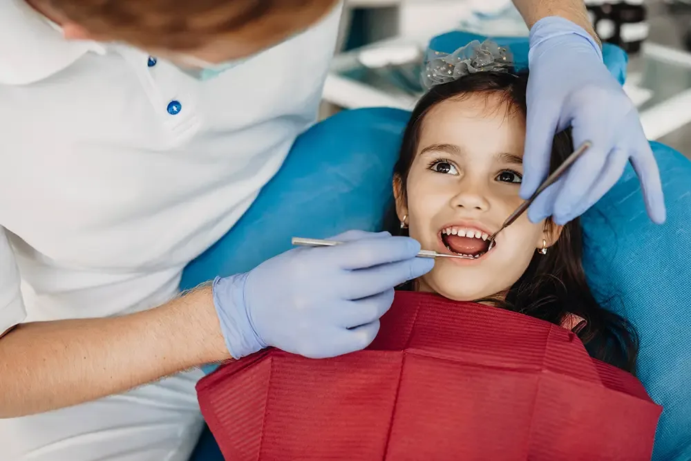 Patient smiling in dental chair