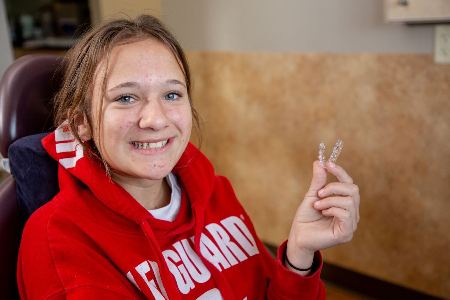 Young girl with retainer